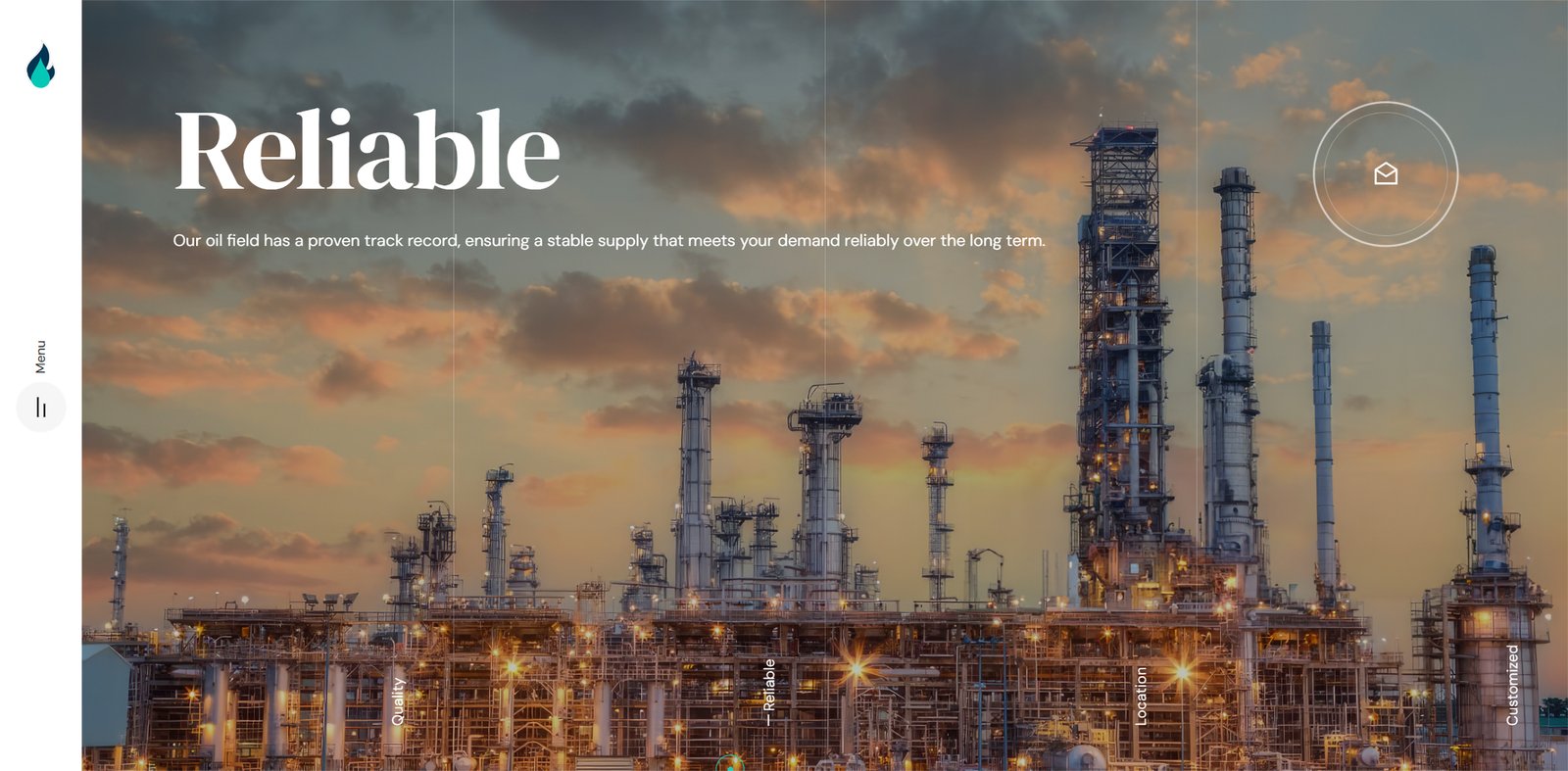 تصميم موقع شركة موقع إلكتروني لشركة تصميم موقع بسيط Oil and Gas Website Design Oil Production Website Minimalist Web Design Energy Exploration Website
